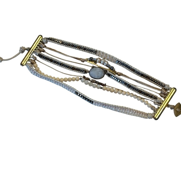 Nakamol White Gold Beaded Natural Stone Bracelet - Picture 5 of 6